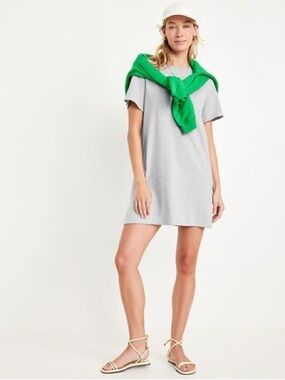 NWT Old Navy XXL Heather Grey Crew-Neck Mini T-Shirt Dress